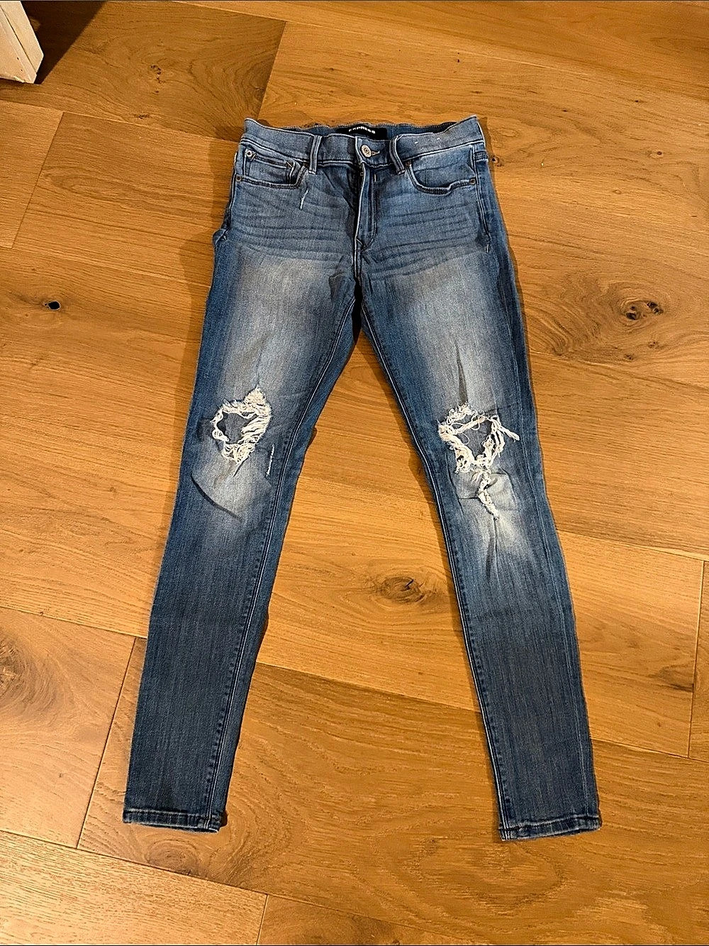 Express Mid Rise Legging Jeans Distressed Blue Size 6R